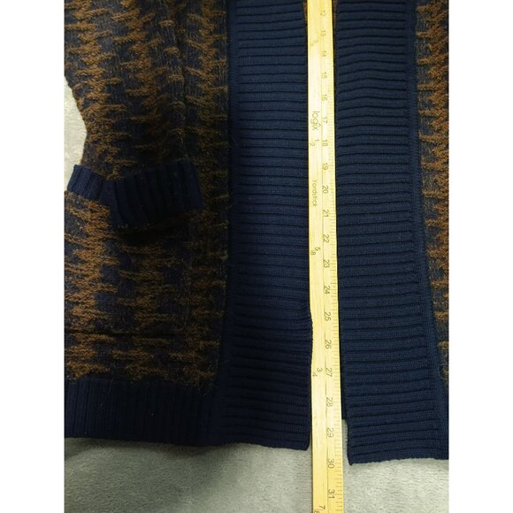 Pendleton Sweater Womens Small Petite Blue Wool Alpaca Cardigan Aztec Southwest - Picture 3 of 8